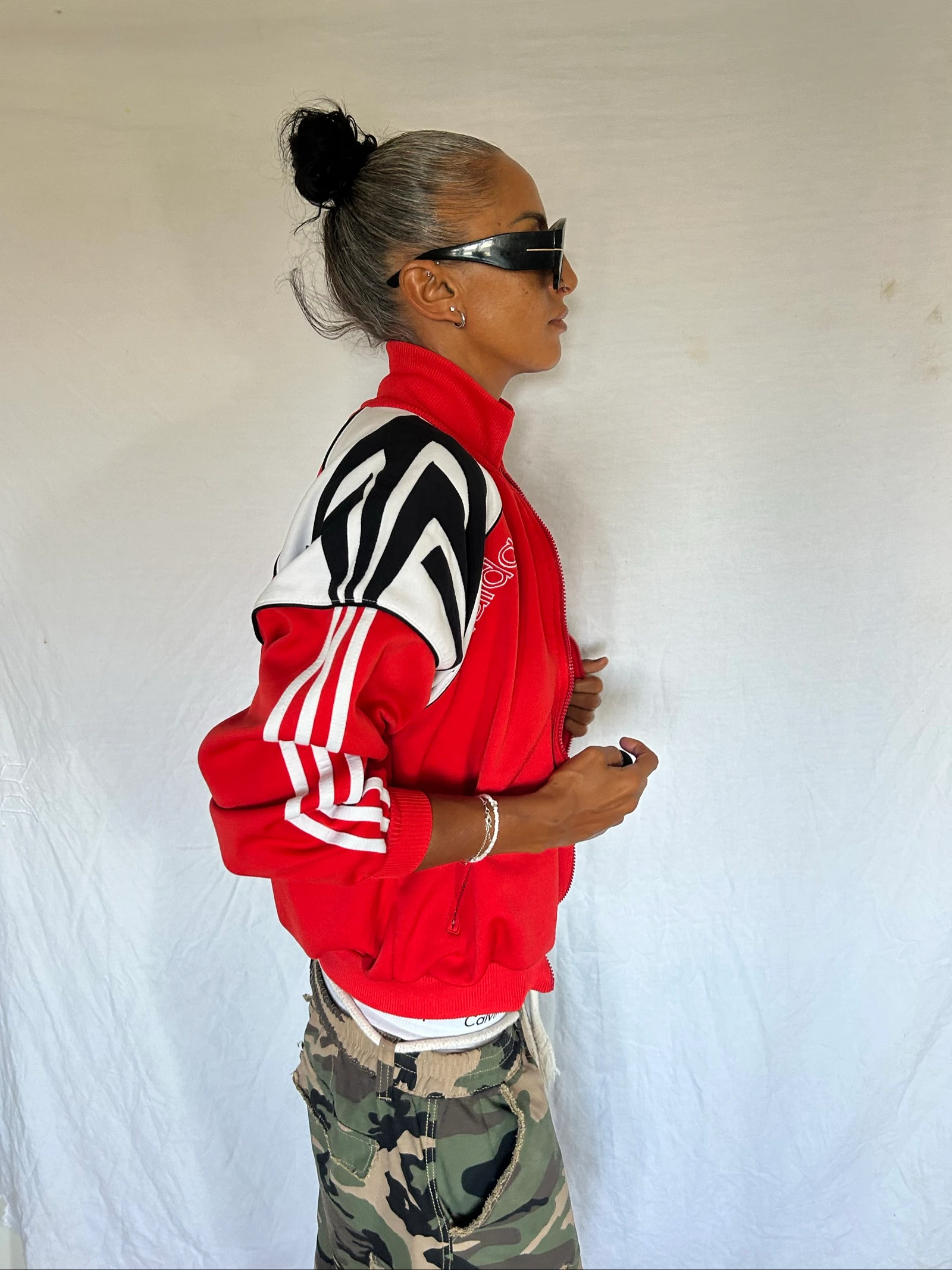 Chaqueta/chaleco - adidas / bordado - cuello alto / top - vintage - Y2K - oversize – photo 16
